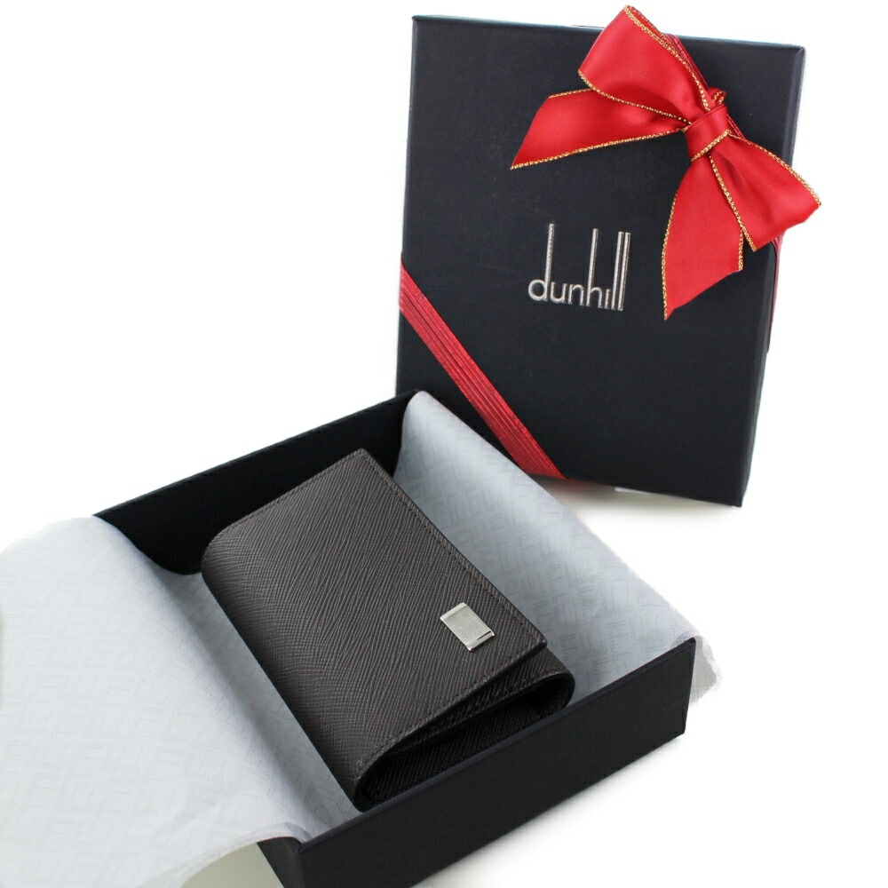 ラッピング済 ギフトセット ダンヒル キーケース 革 メンズ ブランド 6連 ダークブラウン シンプル おしゃれ 男性 父 夫 誕生日 プレゼント 贈り物 実用的 プレゼント 手提げ紙袋付き ポイント