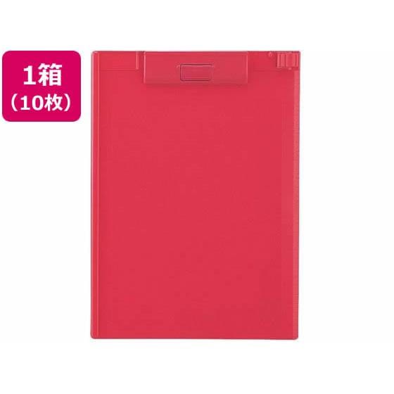 クリップボード A4タテ 短辺とじ 赤 10枚 リヒトラブ A977U-3