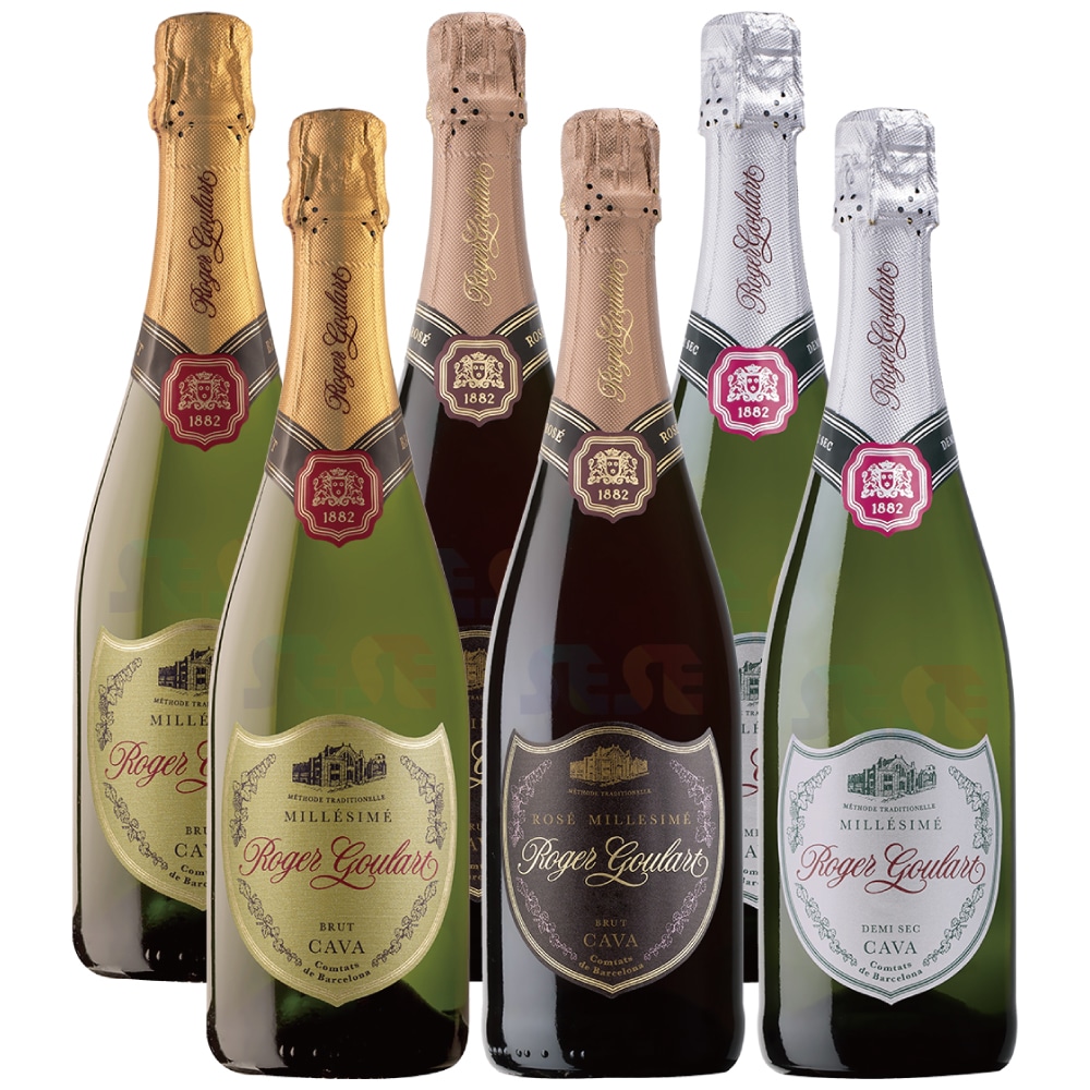 ロジャー・グラート カバ 飲み比べ 6本セット（ゴールド・ブリュット 2本 / ロゼ・ブリュット 2本 / プラチナ・ドゥミセック 2本）スペイン スパークリングワイン 各750ml