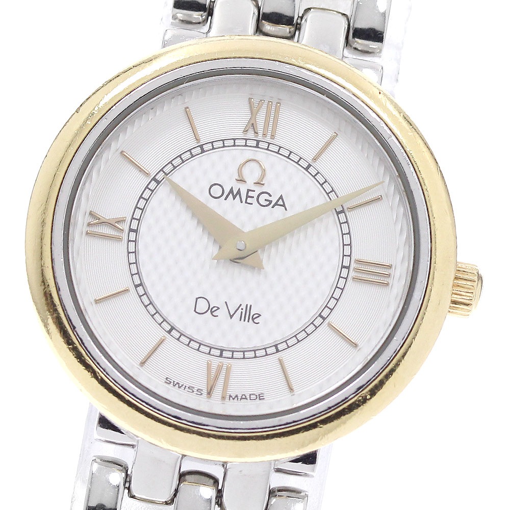 オメガ OMEGA 7374.31 デビル YGコンビ クォーツ レディース 保証書付き_956891【中古】