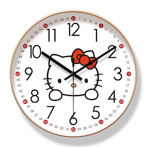 ハローキティ おしゃれ 非電波 静音 子供の部屋 シンプル 12インチ 壁掛け時計 装飾 掛け時計