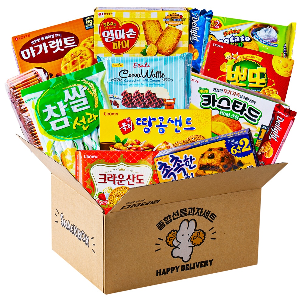 ハッピーデリバリー総合お菓子プレゼントボックス1号 大容量おやつ学校 学生 職場 オフィス 教会 記念 イベント