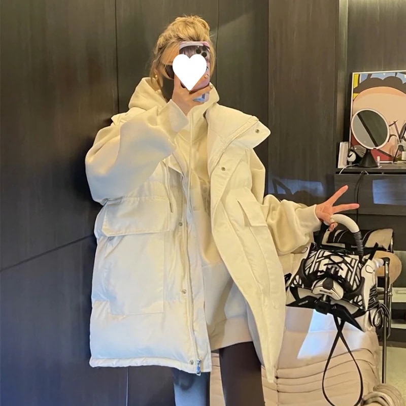 レディース用ホワイトダウンベスト秋冬に万能ゆったりとした軽量のホワイトダックダウンベストジャケット