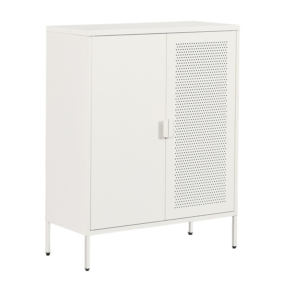 キャビネット スチール サイドボード ドア付き 両開き 可動棚付き メタル コンパクト 高め 金属製 おしゃれ リビング モダン 棚 スチールチェスト 書類 韓国インテリア 扉 金属製キャビネット