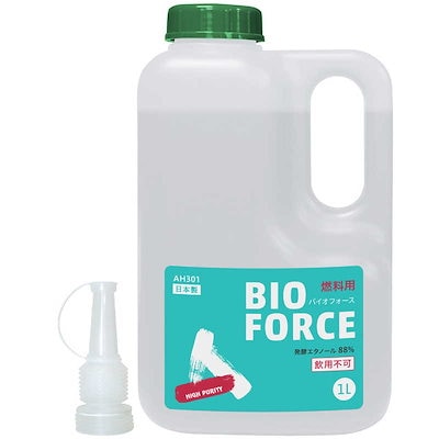 他サイト： エーゼット　バイオエタノール BIO FORCE 発酵エタノール88% 1L　AH301ﾊﾞｲｵｴﾀﾉｰﾙ1Lの商品画像