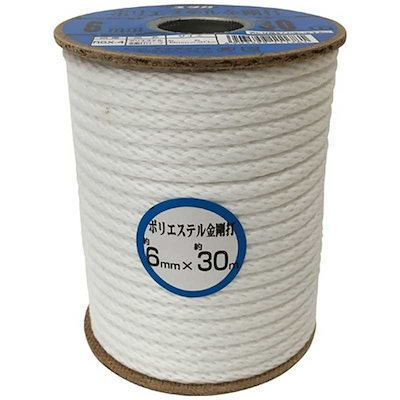 他サイト： ユタカメイク　ユタカ ロープ ポリエステル金剛打ボビン巻 6mm×30m　RSX-4の商品画像