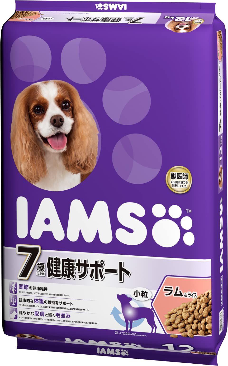 アイムス (IAMS) ドッグフード 7歳以上用 健康サポート 小粒 ラム&ライス 12キログラム (x 1)
