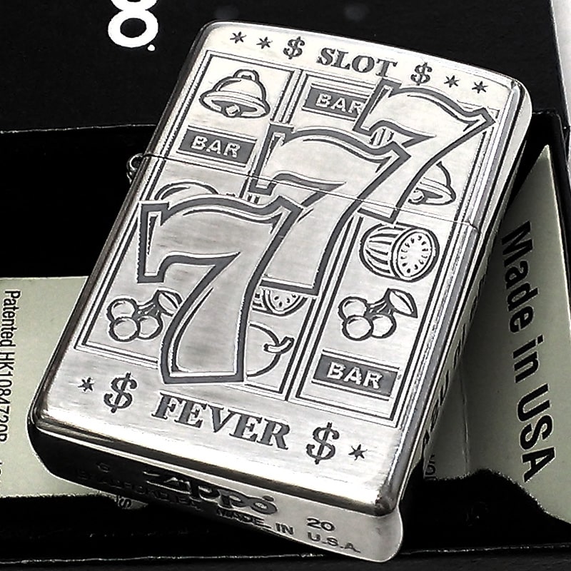 ZIPPO ライター ジッポ ジャックポットGAME スロット シルバー燻し 両面彫刻 パチスロ 銀