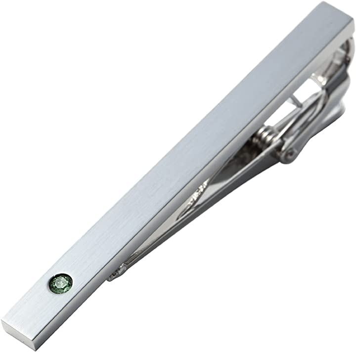 ネクタイピン スワロフスキー 誕生石 タイバー メンズ 日本製 12color(ペリドット)