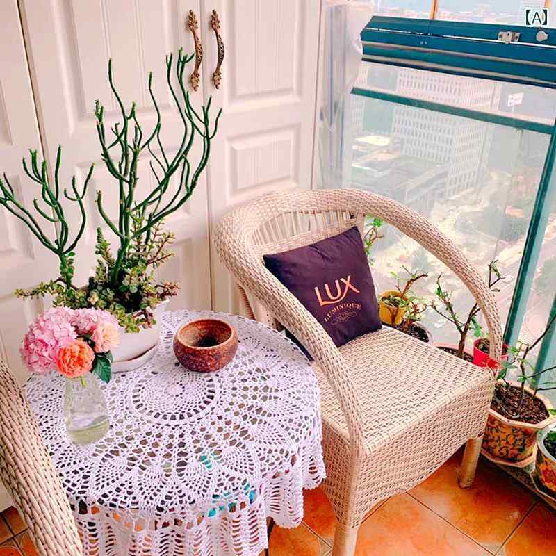 レース編み テーブルクロス クロシェ メッシュ 円形 ダイニング リビング 寝室 食卓 チェスト カバー 防塵 シンプル おしゃれ 白 ベージュ 花模様