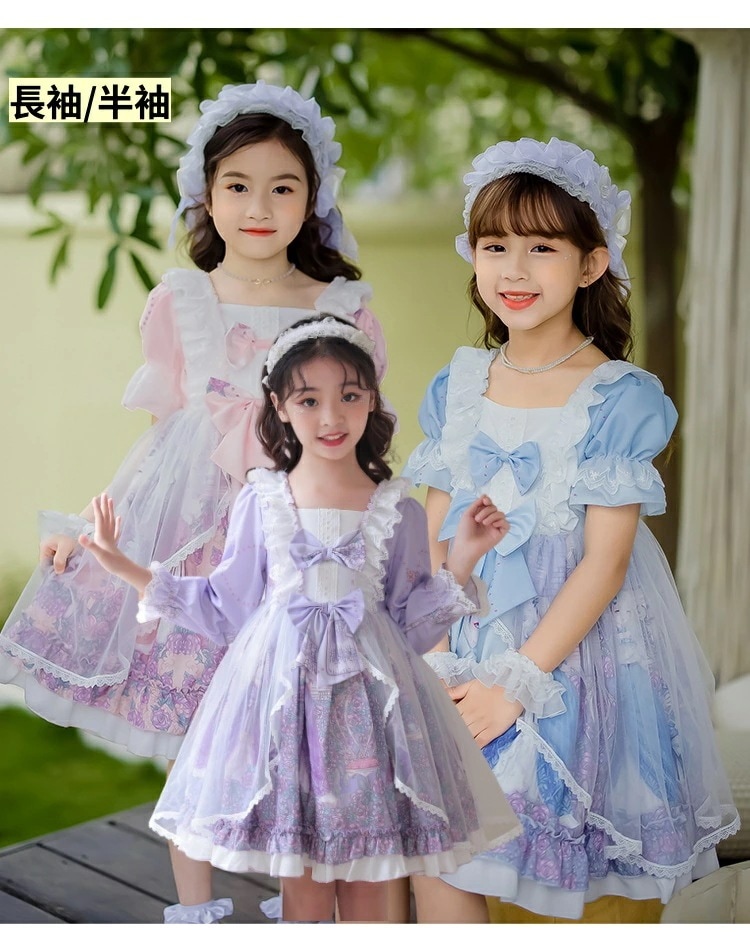【新作登場 最安値】ロリータワンピース 子供ドレス ロリータ 女の子 キッズ フォー マルドレス ジュニア コスプレ lolita ゴスロリ 子ども半袖 長袖 ワンピース 甘ロリータ 姫様ドレス コス