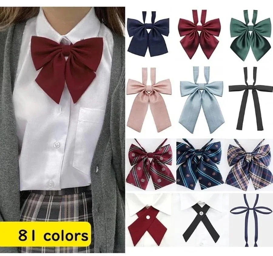 50個リボン 138 色 制服 ストライプ クラウン 女子高生 スクールリボン コスプレ 中学生 高校生 学園祭 ワンピース メカ割 可愛い