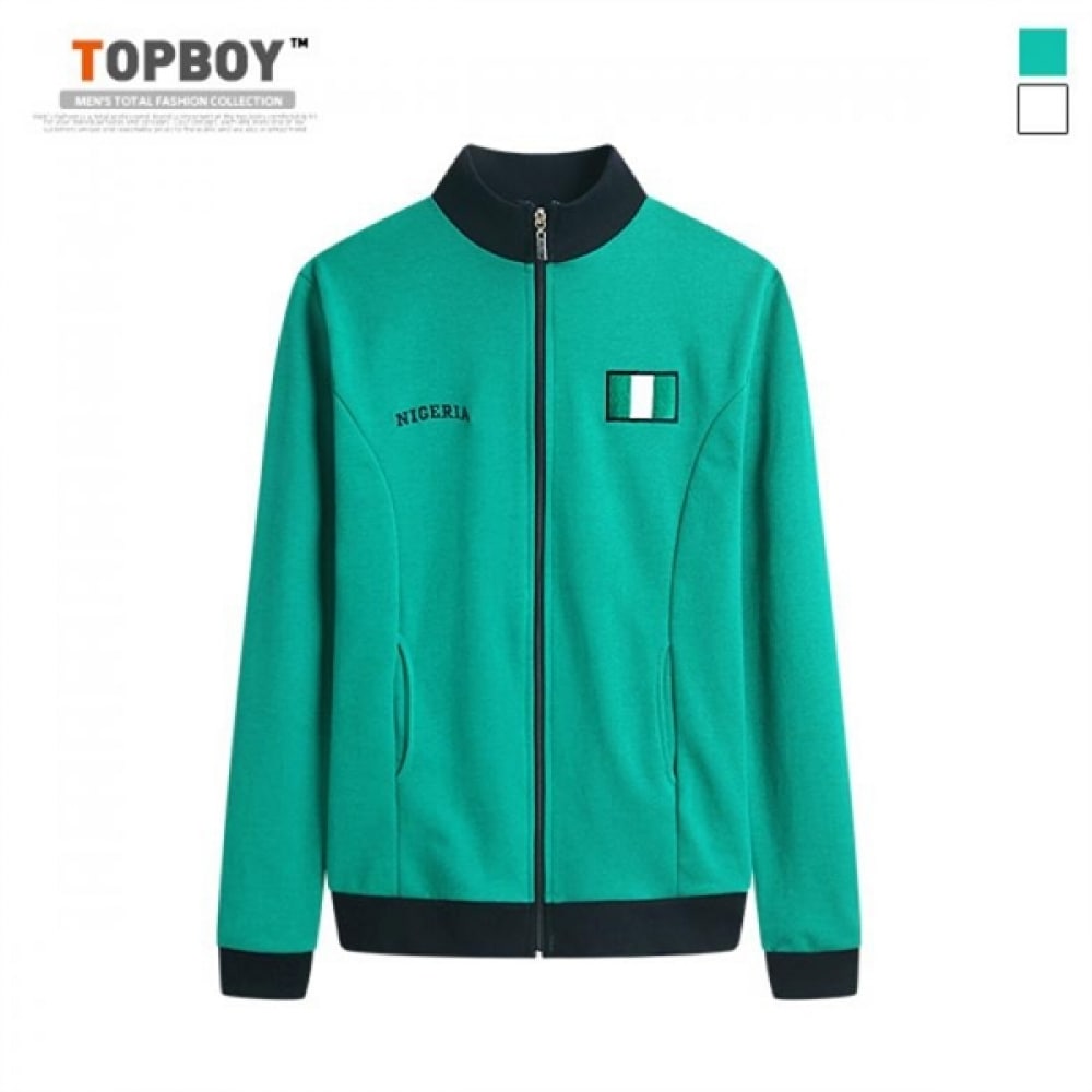 (トップボーイ) ナイジェリア刺繍入りジップアップジャンパー (DG080)