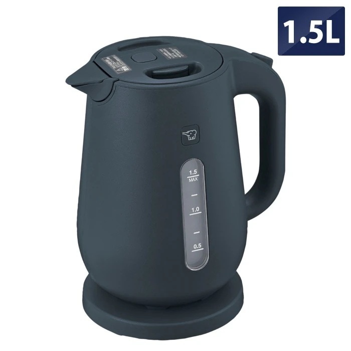電気ケトル 1.5L 大容量 転倒湯もれ防止 蒸気セーブ CK-VB15-BM ソフトブラック