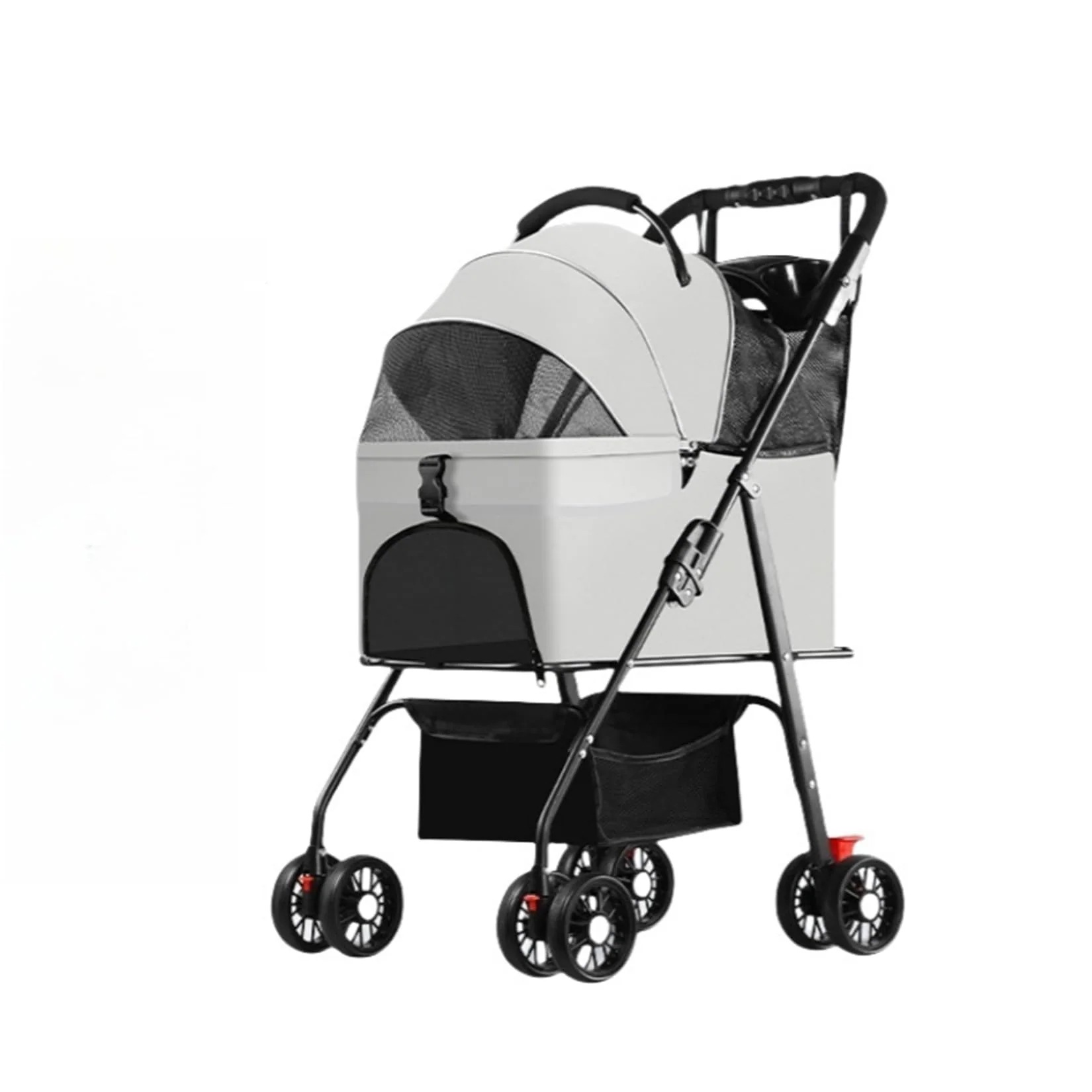 分離型ペットカート 大容量 ワンタッチ折りたたみ式 ブレーキ付き 前輪