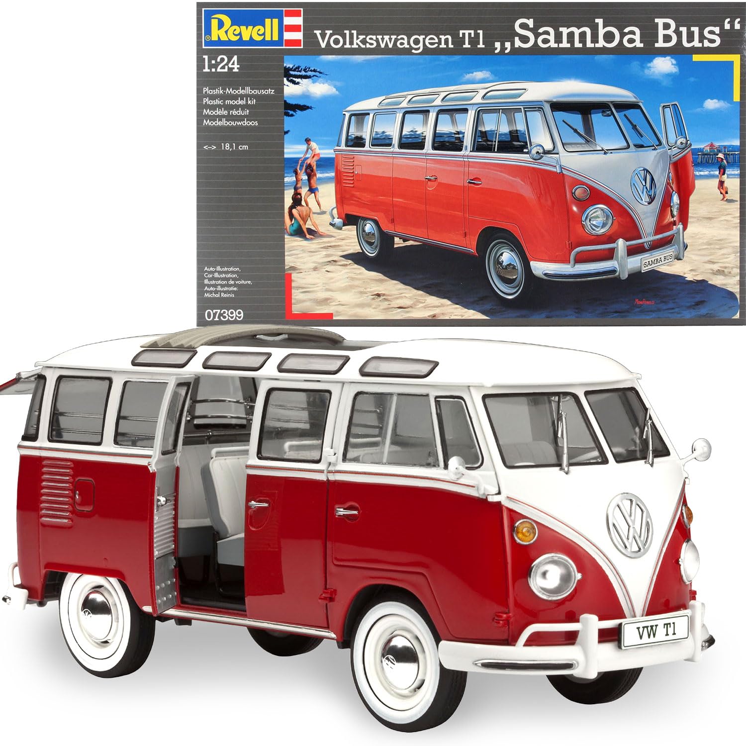 ドイツレベル(Revell) 1/24 フォルクスワーゲン T1 サンバ バス 07399 プラモデル