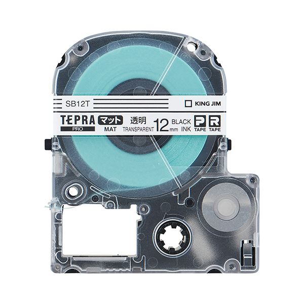(まとめ) キングジム テプラ PRO テープカートリッジ マットラベル 12mm 透明／黒文字 SB12T 1個 (10セット)