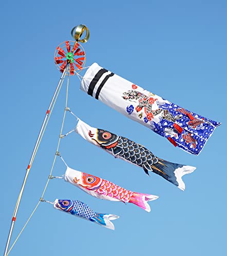 鯉のぼり1m金昇龍吹き流しこいのぼりフルセット かんたんに飾れるどこでもスタンド設置金具付 贈答ギフトプレゼント　他とは違う本格的な鯉のぼりセッ