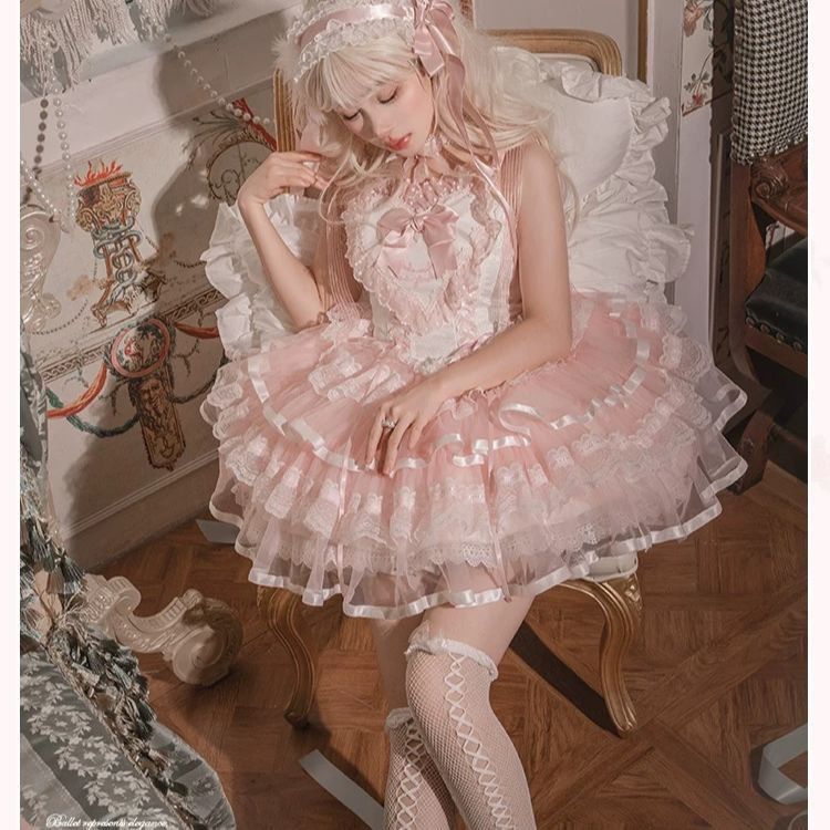 【送.料.無.料.急速発送】シルクサテンバレエロリータロリータキャミソールワンピースJSK