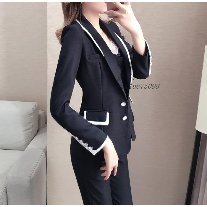 スーツ レディース ビジネススーツ スーツ＆パンツ２点セット 長袖 母 面接 卒業式 オフィス パン