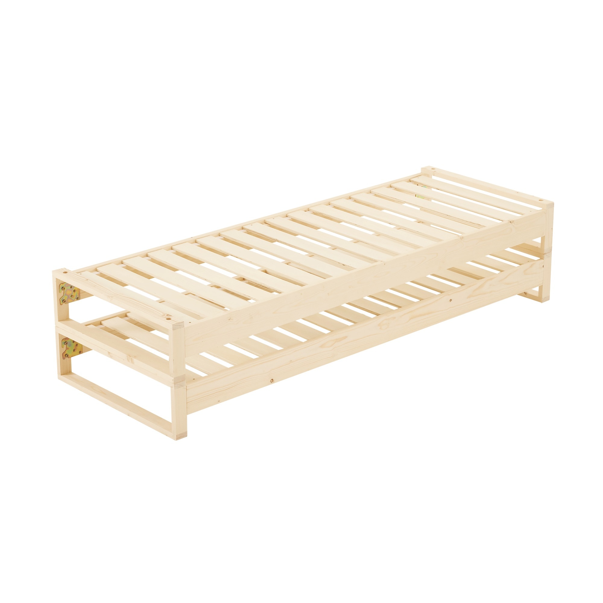 【即日発送】ベッドフレーム 親子ベッド フレームのみ 耐荷重120kg 幅70cm/140cm セミシングルベッド ダブルベッド 省スペース 子供部屋 子供用 大人用 パイン材 スタッキングベッド ソ