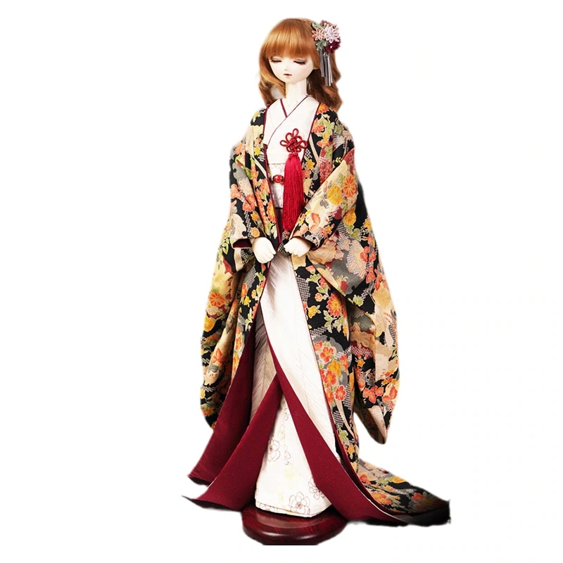 BJD 1/6 1/4 1/3 1/2 ドール服 着物セット 和風振袖 花魁 弥月軽歌 YOSD/MSD/SD/SD17/70cm/1/2サイズ球体関節人形用衣装セット