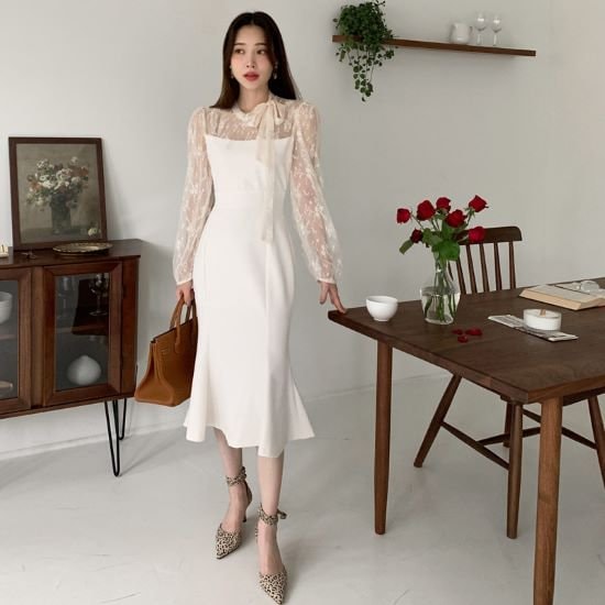 【取寄：納期2週間】結婚式ドレス パーティードレス レース シフォン 結婚式 二次会 謝恩会 女子会 6,358円