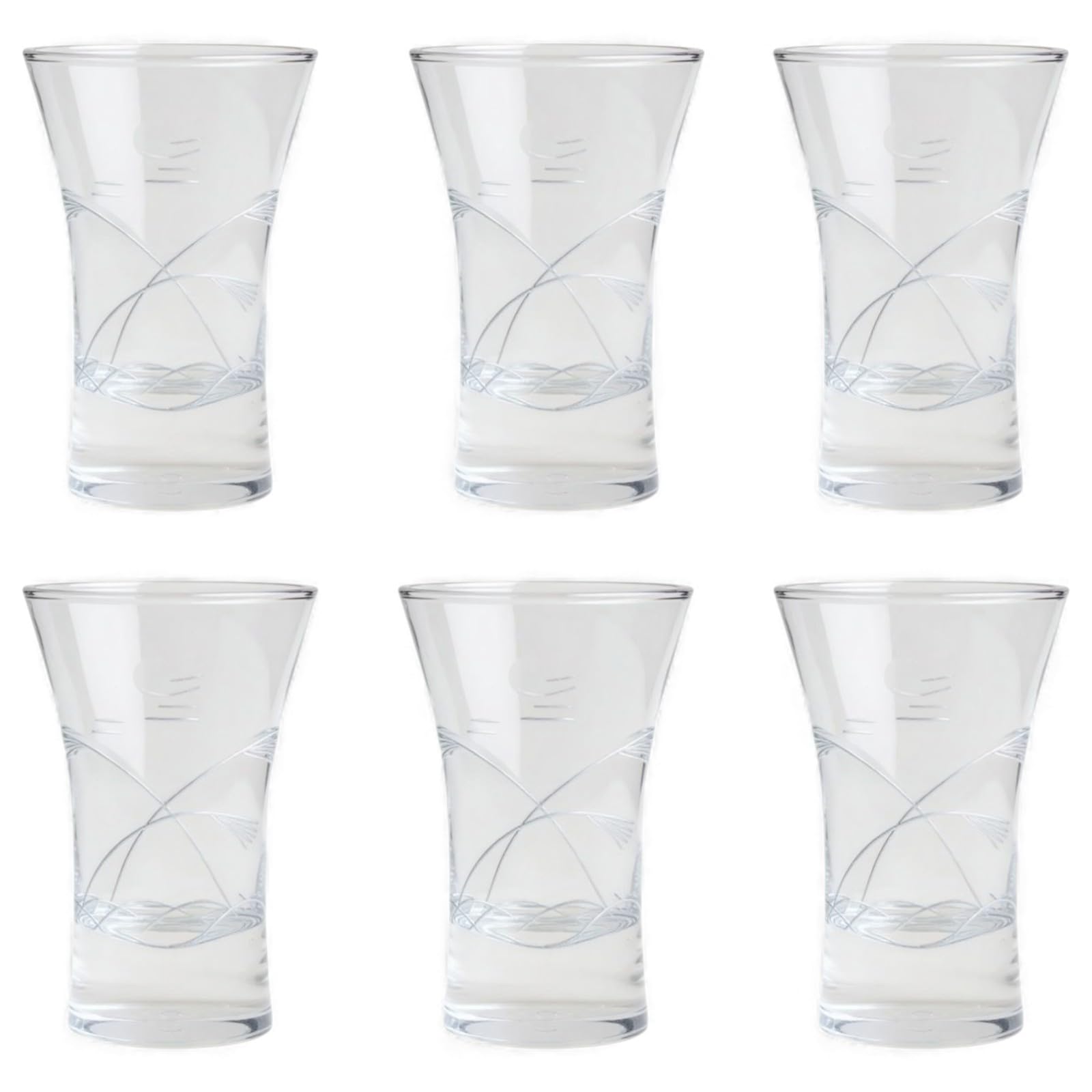 匠美風 ディナー ラグゼ select 6個入 切子 杯 （ 盃 さかずき ） ススキと月切子 φ64xH100mm 110ml ガラス （ ガラス ）日本製 匠 PNO.334610