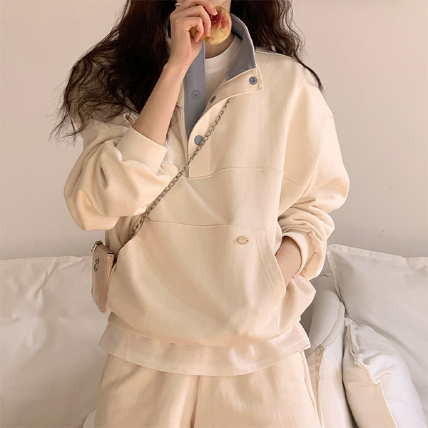 (デイリー/ナチュラルおしゃれ/MDピック) アンディ配色ペンダントコットンアノラックトレーニングセット ts4414