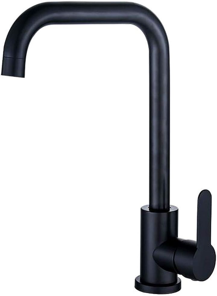 ライフシステム キッチン 洗面用 アンティーク 混合水栓 L字 スワン 蛇口 シングルレバー 洗面台 SK227(ブラック)