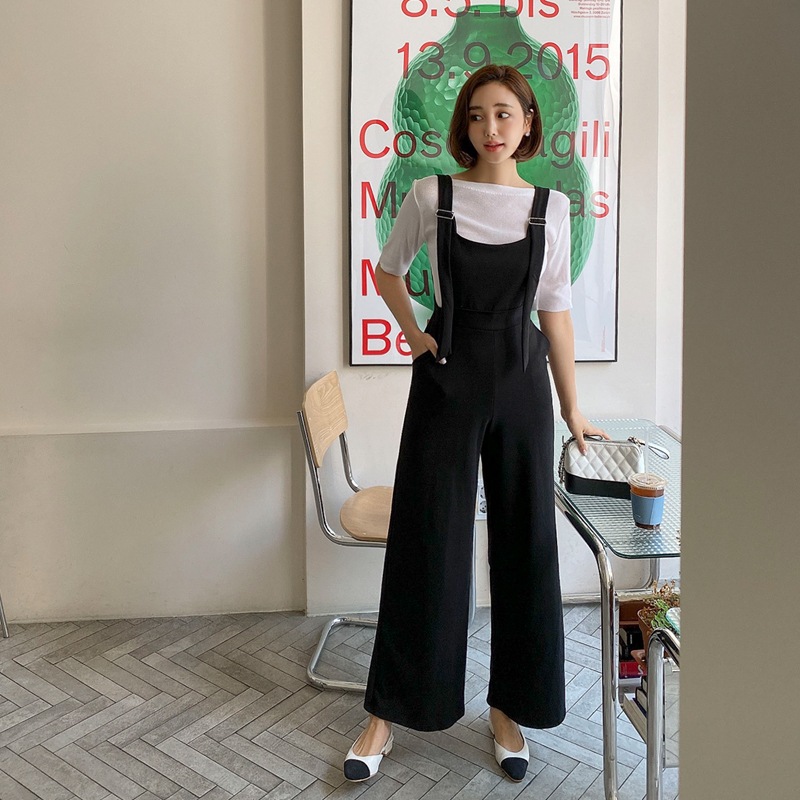 最安値 Jadeサロペット 抜群ストレッチゆったり 春秋冬 オールインワン パンツ Sm半 私はマリ ワンピース オボロルジュ 韓国ジャンプスーツ 韓国ファッション レディース サロペット 타입 Black Rachabusinessgroup Com