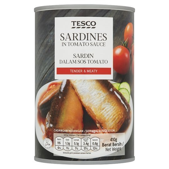 最安値で  Sardines Tesco in 410g Sauce Tomato 缶詰