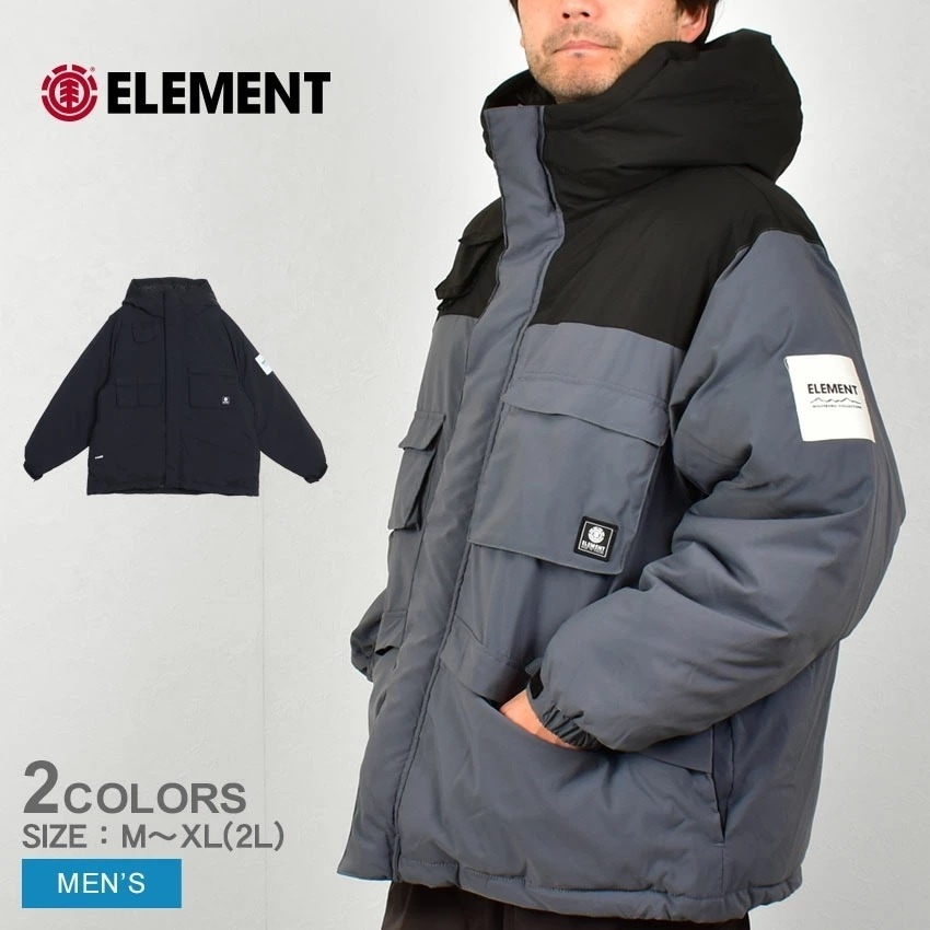 メンズ 中綿 エアコンダウン アウター カジュアル シンプル ロゴ ジップアップ ベルクロ 面ファスナー ドローコード PUFFY TACTIC JACKET BD022769 ストリート 防寒 軽量