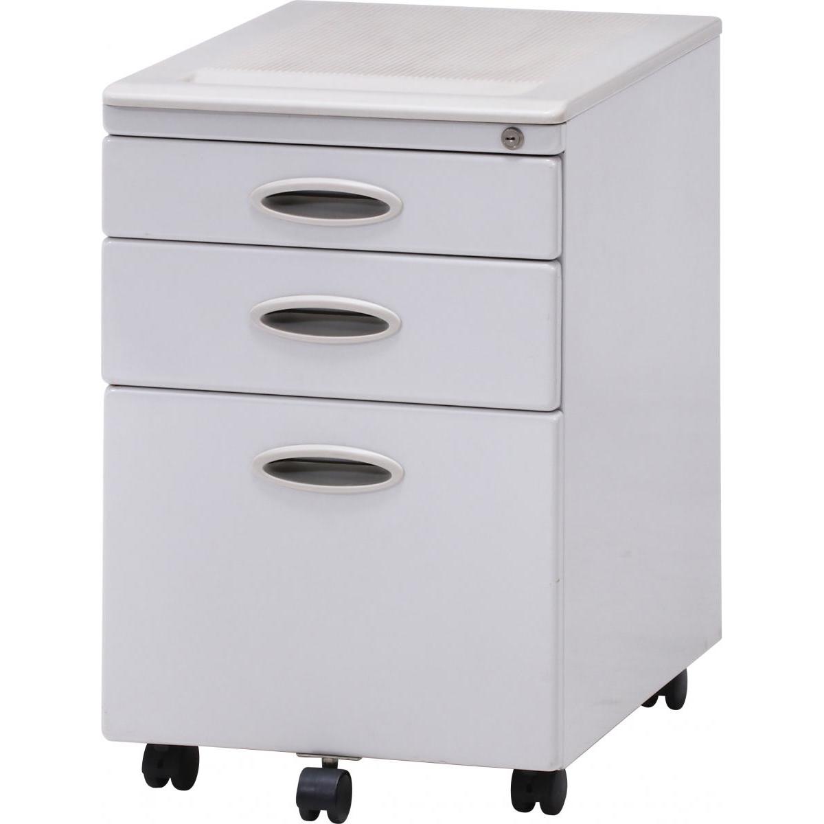 【I】不二貿易 インキャビネット CD-865 LGY ライトグレー　キャスター付 ワゴン オフィス収納【北海道・沖縄・離島不可】【代引き不可】