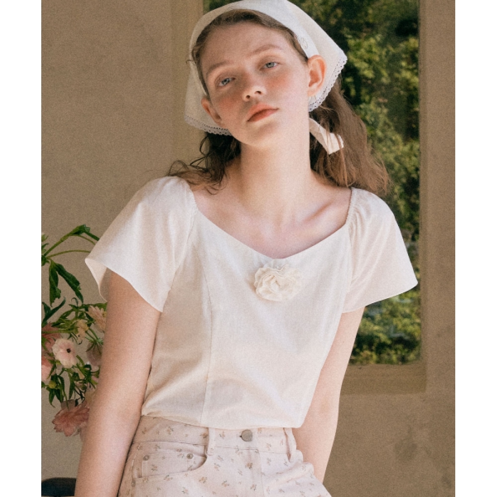 ロラローラローズスモーキングブラウスホワイト