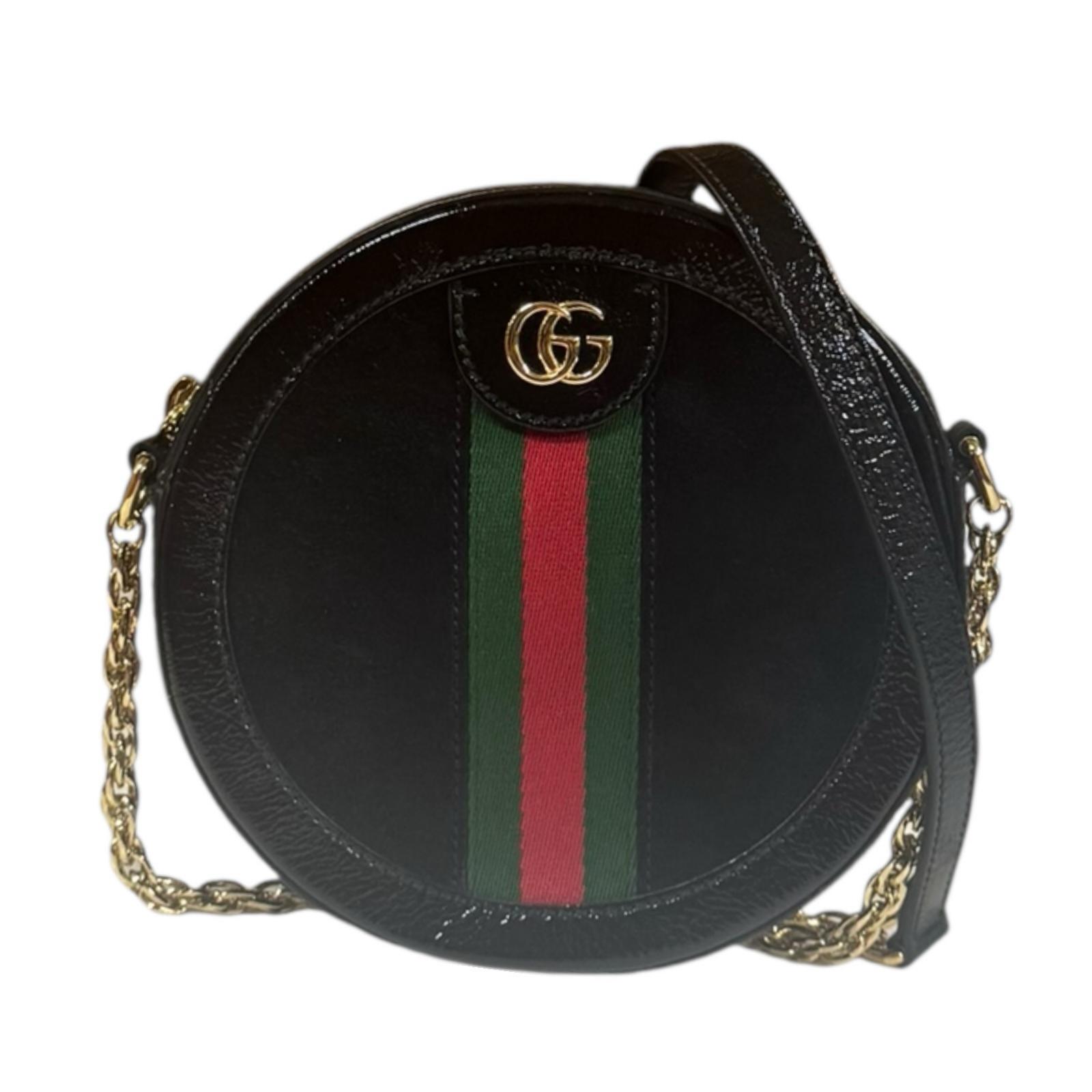 グッチ GGラウンドショルダーバッグ オフィディア ショルダーバッグ スウェード 550618 ブラック GUCCI 中古