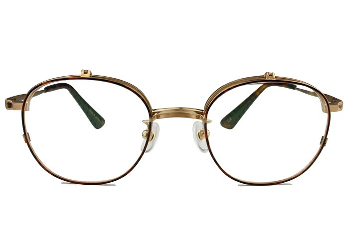 跳ね上げ式メガネ 跳ね上げ メガネ 老眼鏡 フレーム THE 291 三木 文二 mb-303 c.8 ブラウンデミ/ゴールド 跳ね上げ メガネ 眼鏡 めがね 単式 跳ね上げ 47サイズ
