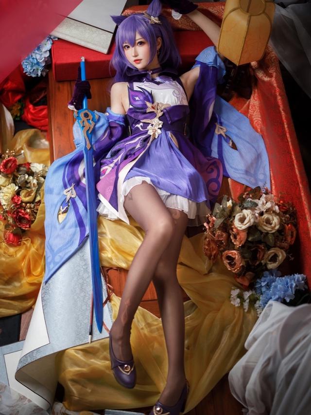 新タイプ追加 激安販売 猫屋小舗製 高品質 刺繍 原神 Genshin 璃月 刻晴-こくせい コスプレ衣装 コスチューム[LRS1979]