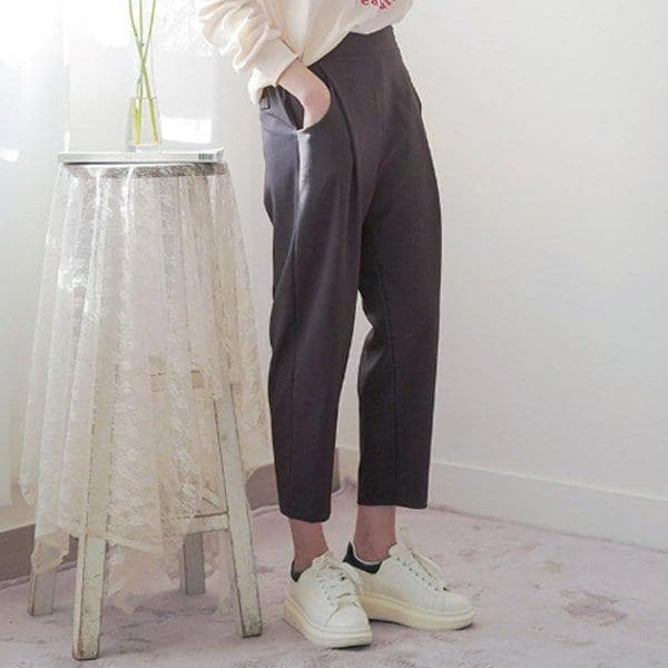 Hスタイル(JO)バギーワイドパンツ/ビッグサイズ/バンディングパンツ/ワイドパンツ