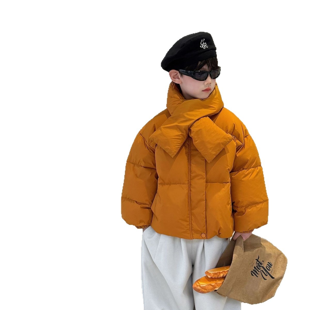パーカー Tai Ru 冬子供用ホワイトダックダウンジャケット男の子のスタイリッシュな暖かいダウンジャケット