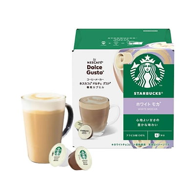 他サイト： スターバックス ホワイト モカ ネスカフェ ドルチェ グスト 専用カプセル 12P,箱,6杯分,ポッドの商品画像