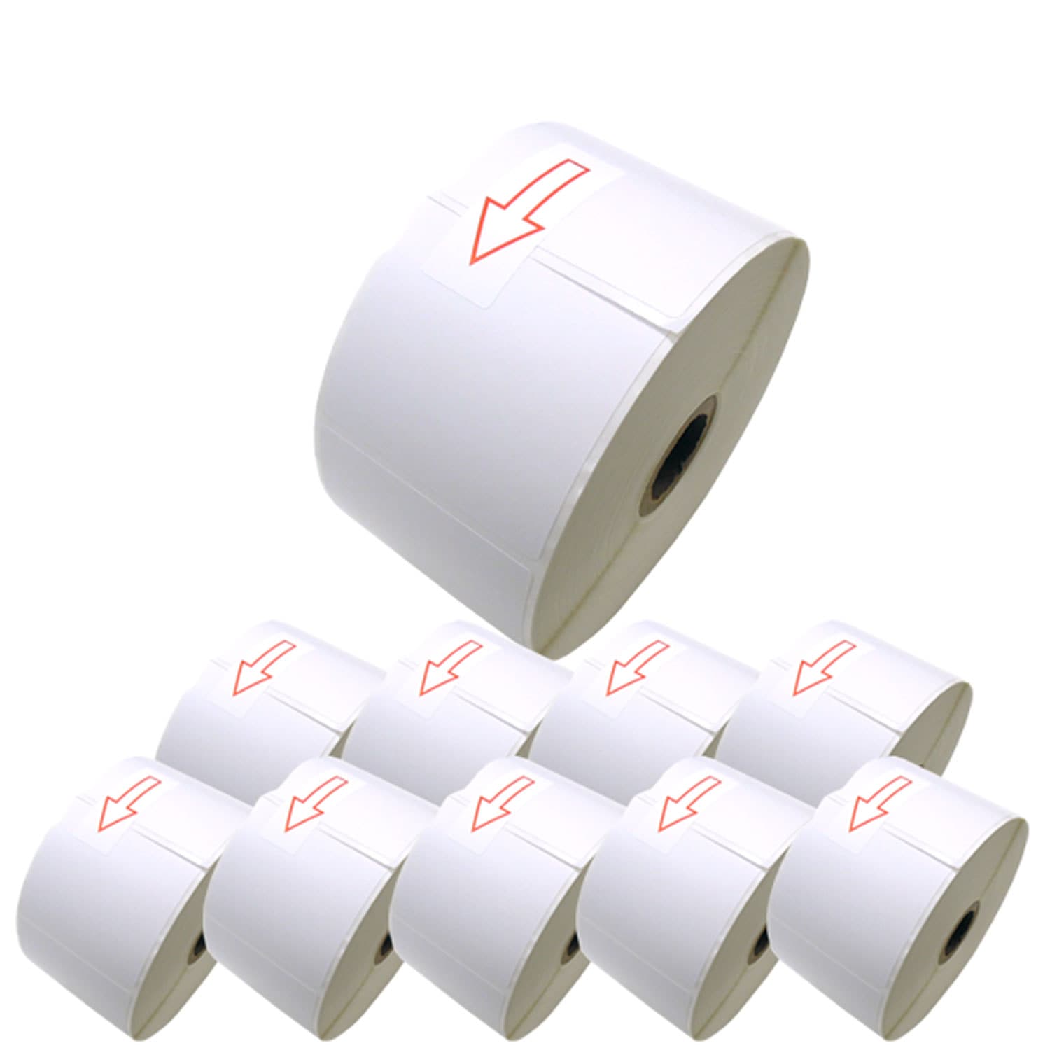 ブラザー用 RDロール プレカット紙ラベル (感熱紙) RD-U04J1 互換品 60mm×60mm 蛍光増白剤不使用 1126枚入り 10個セット