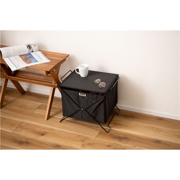 フォールディングバスケット 約W42xD34xH35cm ブラック 完成品