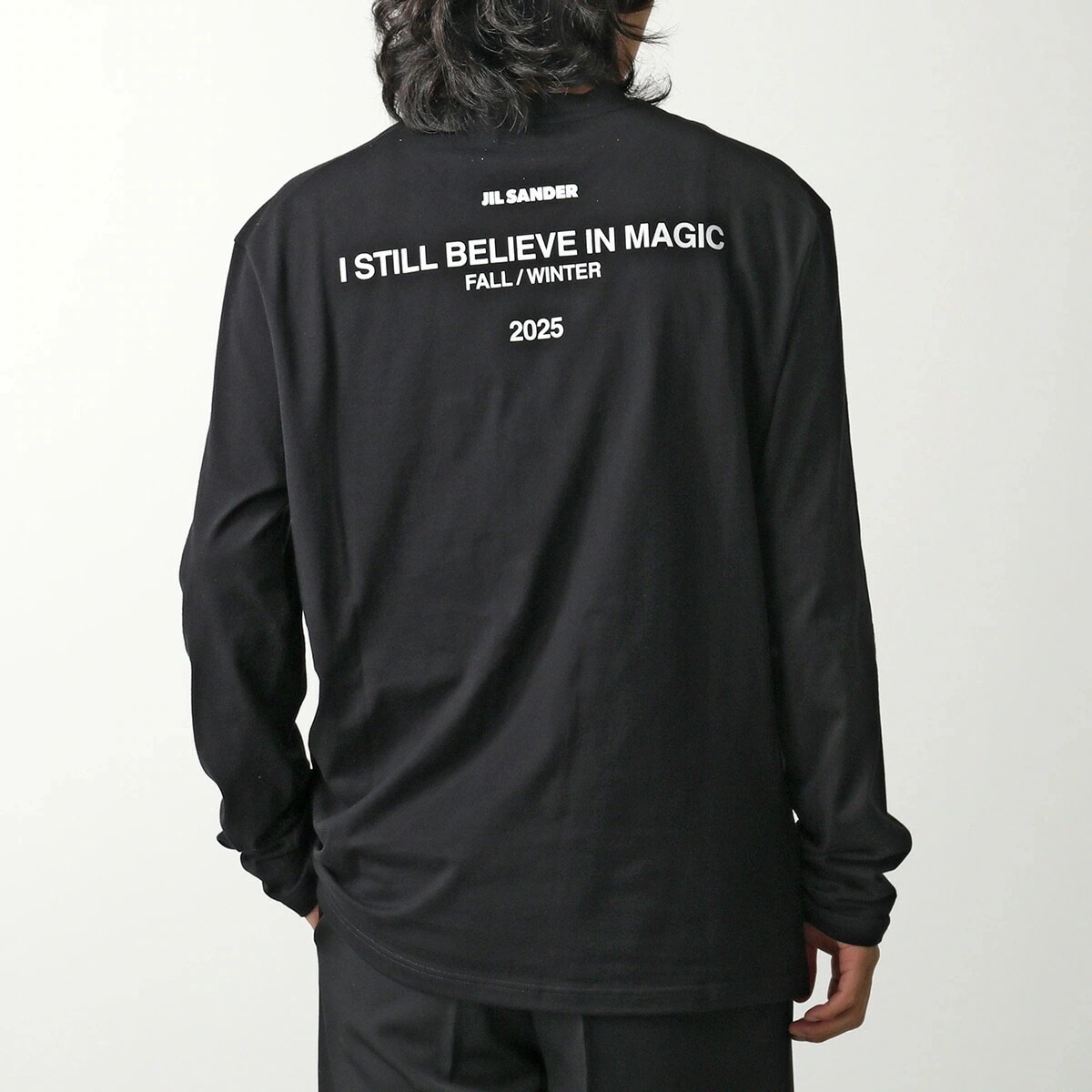 JIL SANDER ジルサンダー 長袖 Tシャツ J22GC0188 J46219 メンズ クルーネック カットソー ロンT バックプリント コットン レギュラーフィット