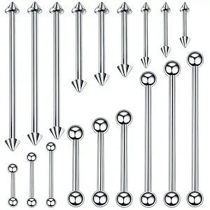 【20点セット】メガ割ボディピアス 軟骨ピアス 舌ピアス 片耳用 ストレートバーベル ファーストピアス 16g