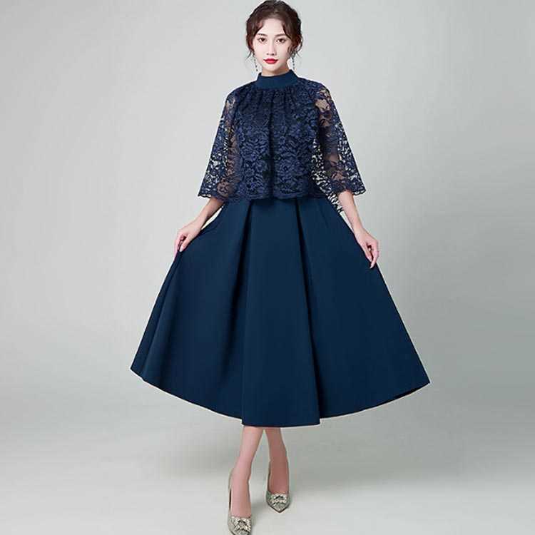 パーティードレスドレスロングフォーマルドレス結婚式ロング丈ミモレ丈ロングドレス服袖ありワンピースドレスパーティドレスレディース服大きいサイズレース春夏ワンピース