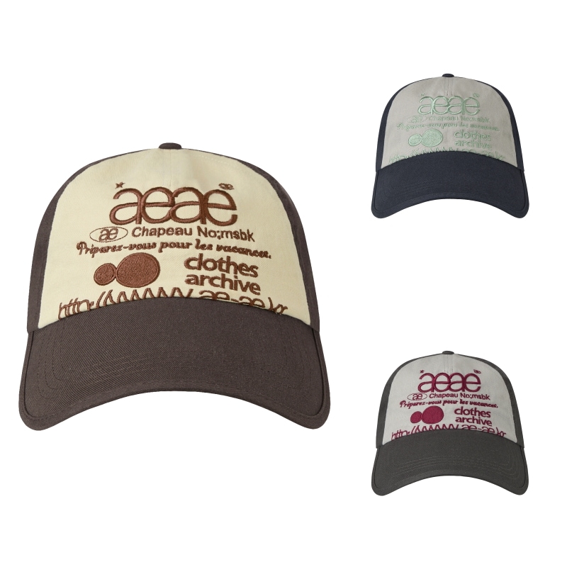 【aeae】 WEB LOGO 5 PANNEL BALL CAP : 3COLORS
