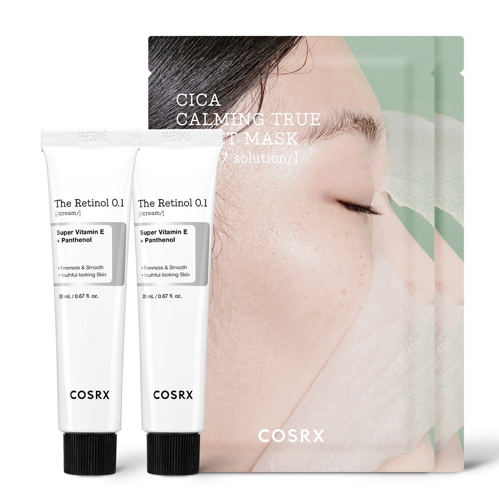 コスアルエックスザレチノール0.1クリーム20ml×2個＋シカマスクパック2個セット