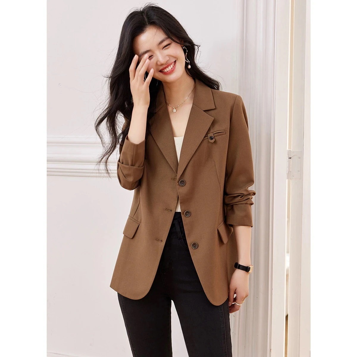 【秋の準備】2024新作 高品 質トレンチコート 百掛け アウター 秋 レディースアウター ラシャ おしゃれ アウター トップス マウンテンパーカー