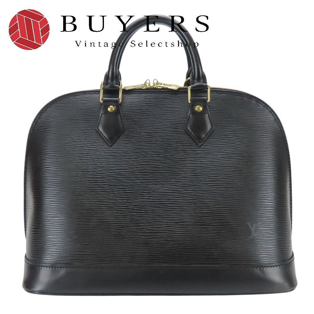 中古 ハンドバッグ アルマ M52142 エピレザー ノワール ブラック ゴールド金具 シック レディース 女性